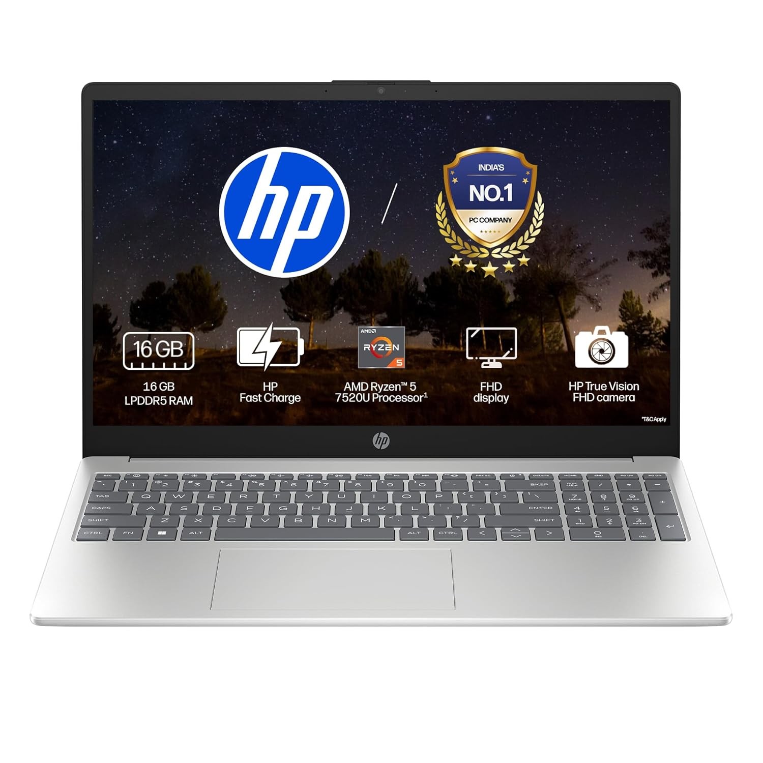 HP 15 FC0806AU LAPTOP AMD RYZEN 5 16GB RAM 512GB SSD WINDOWS 11 MS OFFICE 15.6 INCH
