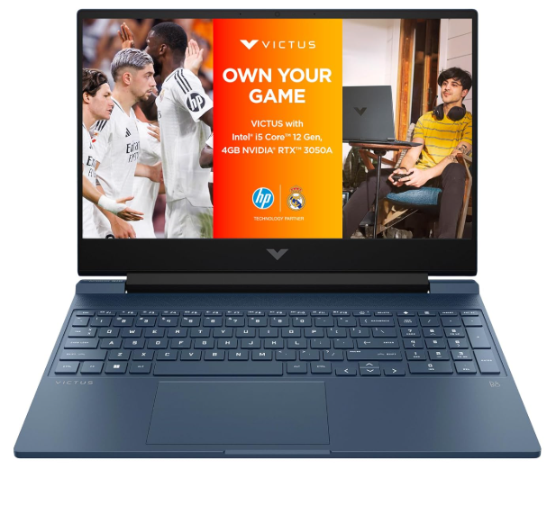 HP Victus 39.6 cm (15.6) Gaming Laptop 15-fa1412TX,12th Generation Intel® Core™ i5 processor,39.6 cm (15.6) diagonal, FHD 144 Hz, 9 ms response time display with NVIDIA® GeForce RTX™ 3050A 4GB(16 GB DDR4,512 GB SSD)