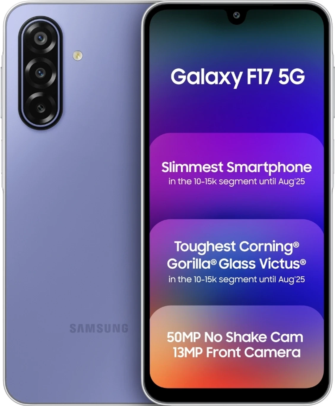 SAMSUNG GALAXY F17 5G 6GB RAM 128GB STORAGE VIOLET POP MOBILE PHONE
