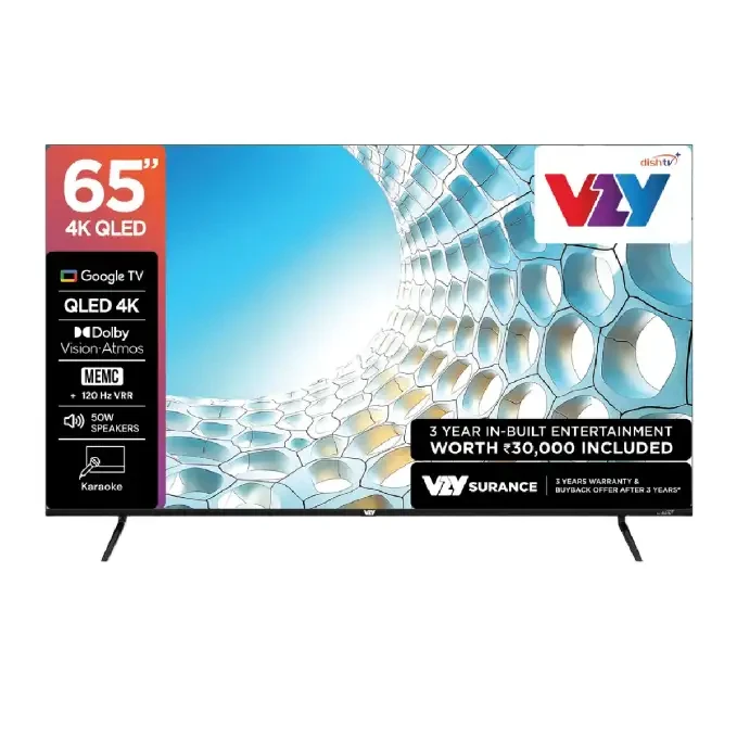 VZY DISHTV 65 INCH 4K QLED SMART LED TV, X65UHQG5AVD